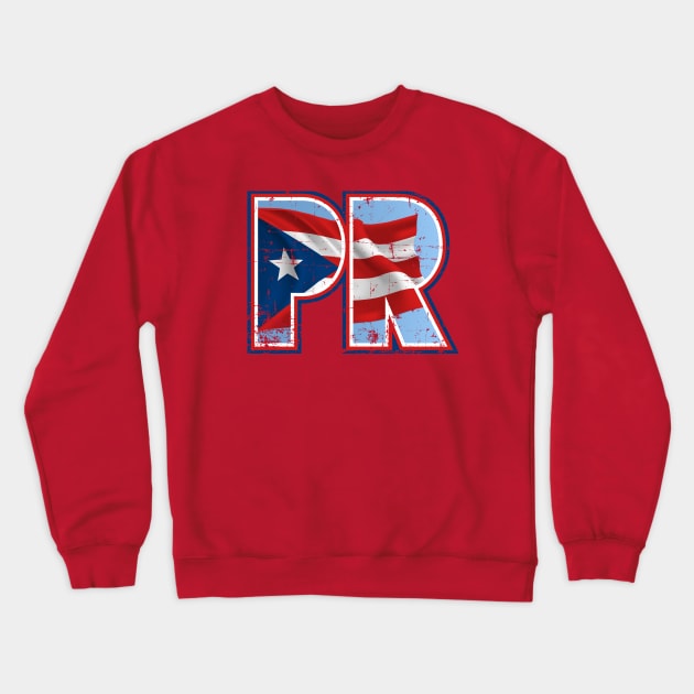 Puerto Rican flag - PR - Boricua pride - grunge design Crewneck Sweatshirt by verde